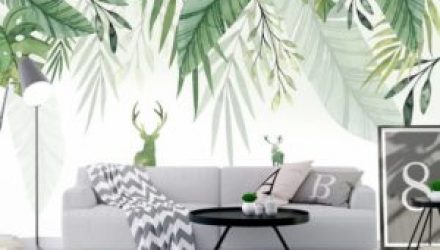 Зеленые обои в интерьере